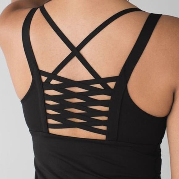 Lululemon Hot To Street Tank Top‎ Black Strappy Back Size 4 - Picture 5 of 9